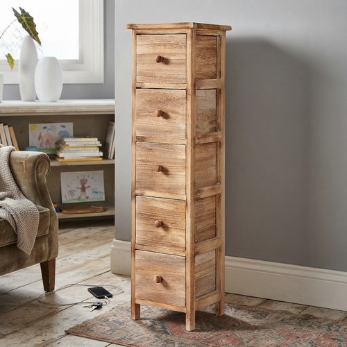 Naturholz kommode tallboy - naturholz,
