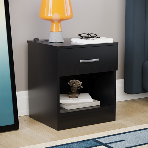 Riano nachtschrank schwarz - nachtschrank,