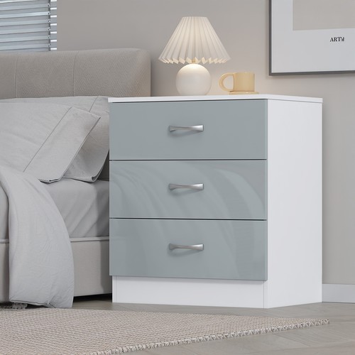 Harmin kommode hochglanz - kommode, grau