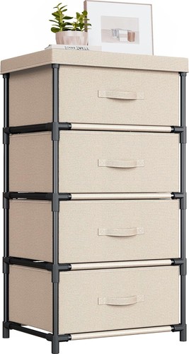 Stilvolle beige stoffkommode - stilvolle,